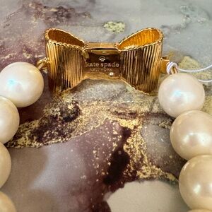 kate spade Pearl & Gold Bow Bracelet!!!